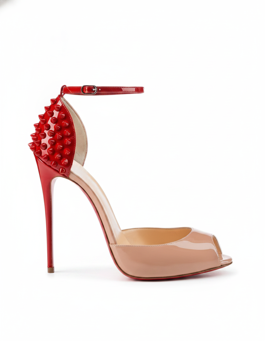 Lucy | Women's Rivet Strap Open Toe Heeled Sandals