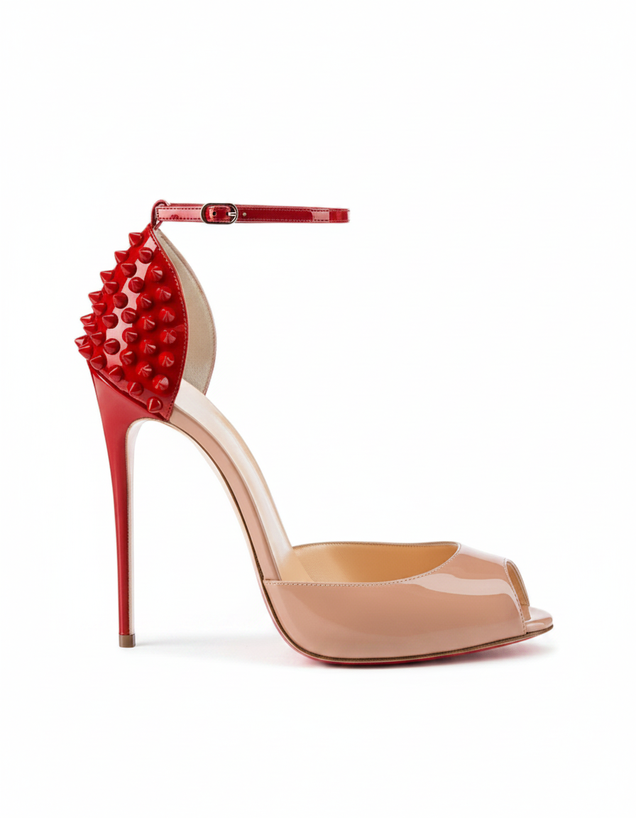 Lucy | Women's Rivet Strap Open Toe Heeled Sandals