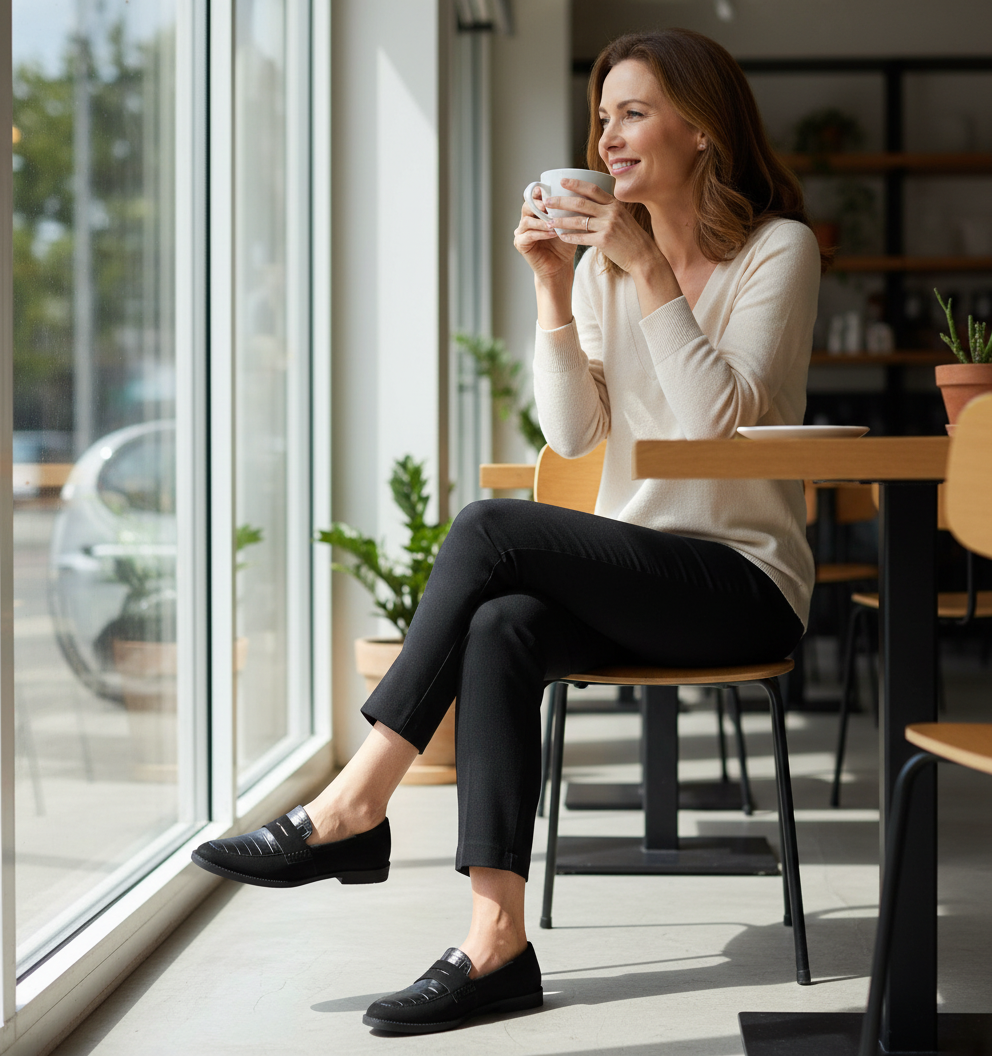 Mariluz | Women's Leather Slip-On Loafers