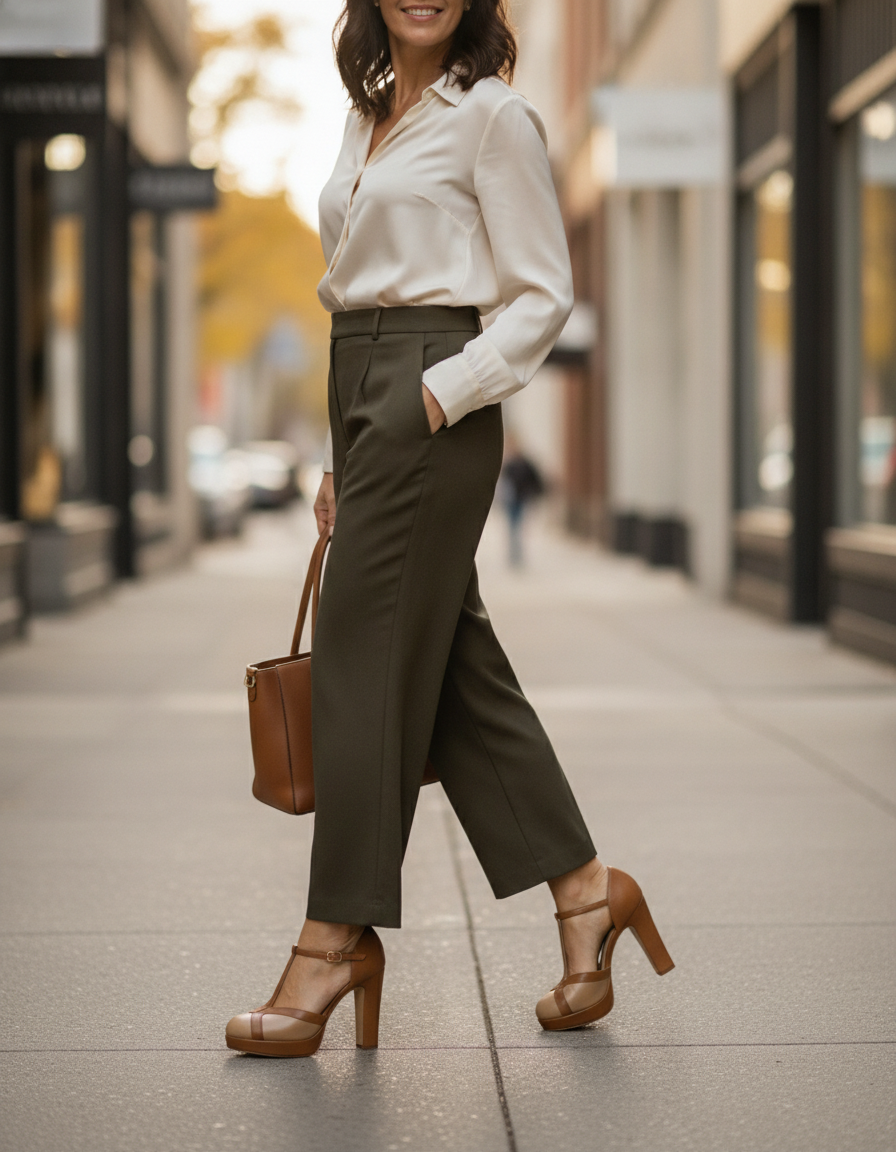 Nadia | Women's T-Strap Round Toe Block Heels