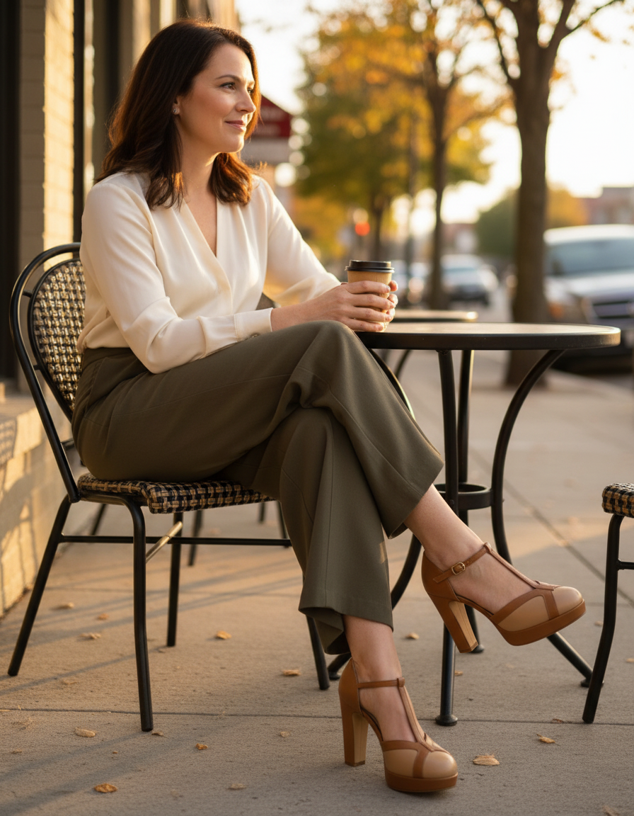 Nadia | Women's T-Strap Round Toe Block Heels