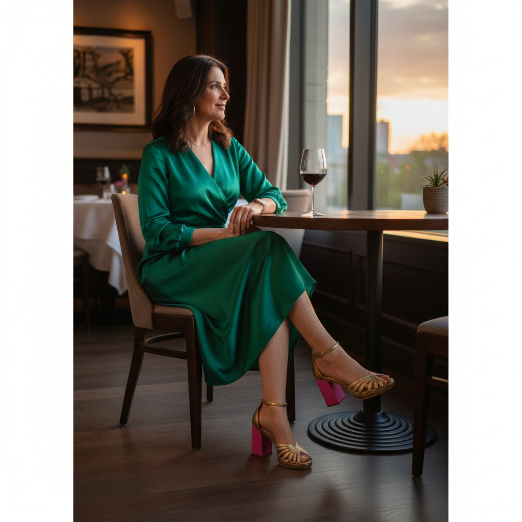 Noelyrah | Women's Block Heel Sandals in Gold