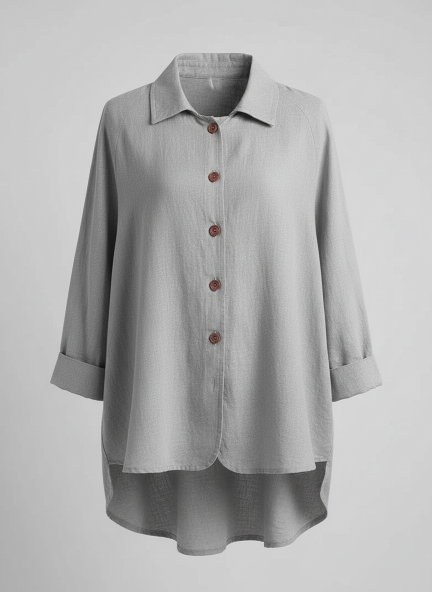 Ottilie shirt jacket in Light Grey, front