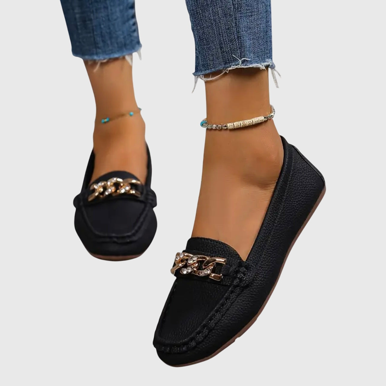Quinby | Women's Slip-On Chain Detail Loafer Flat