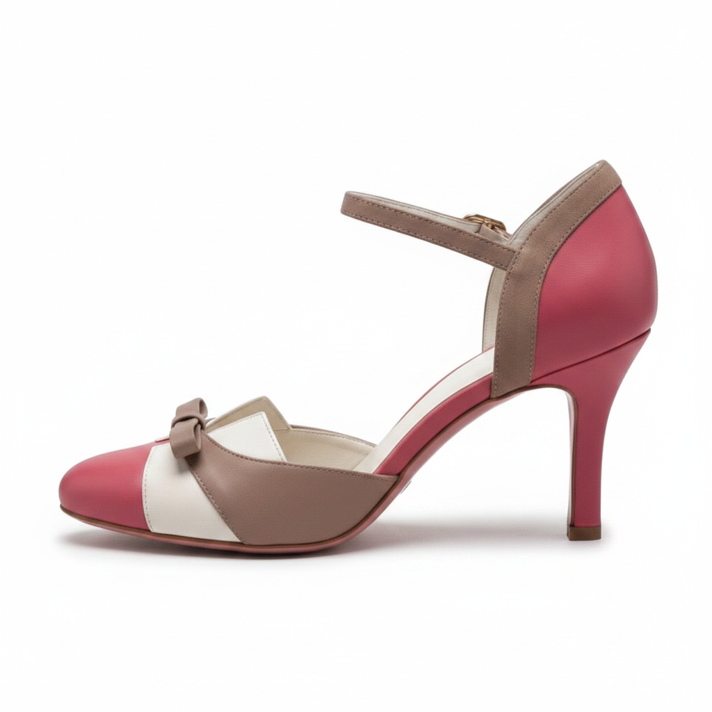 Quinnae | Women's Ribbon Detail Kitten Heel Pumps