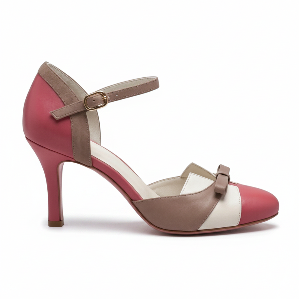Quinnae | Women's Ribbon Detail Kitten Heel Pumps