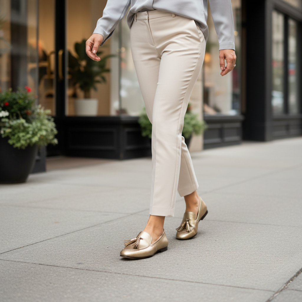 Reese | Women's Metallic Tassel Moccasin Loafers in Gold