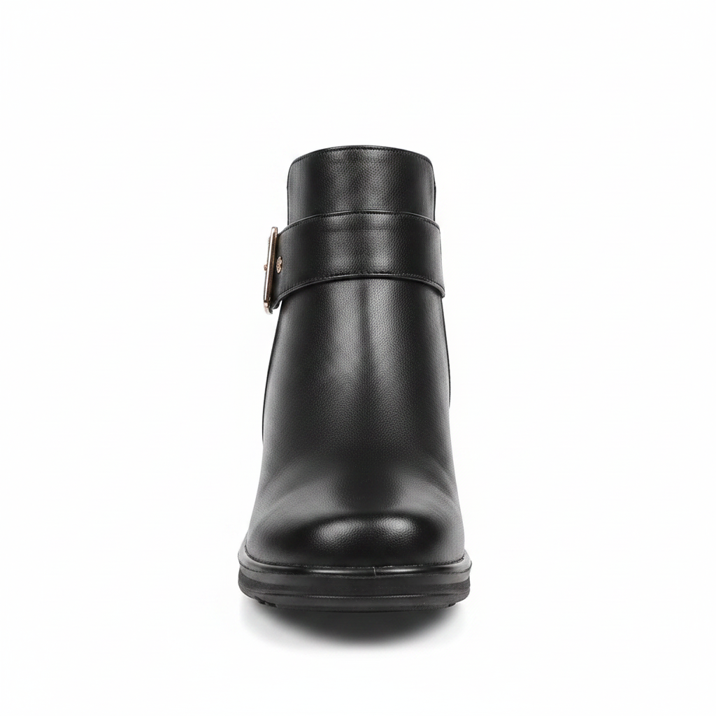 Rhovelyn | Women's Wide Fit Zip-Up Leather Ankle Boots