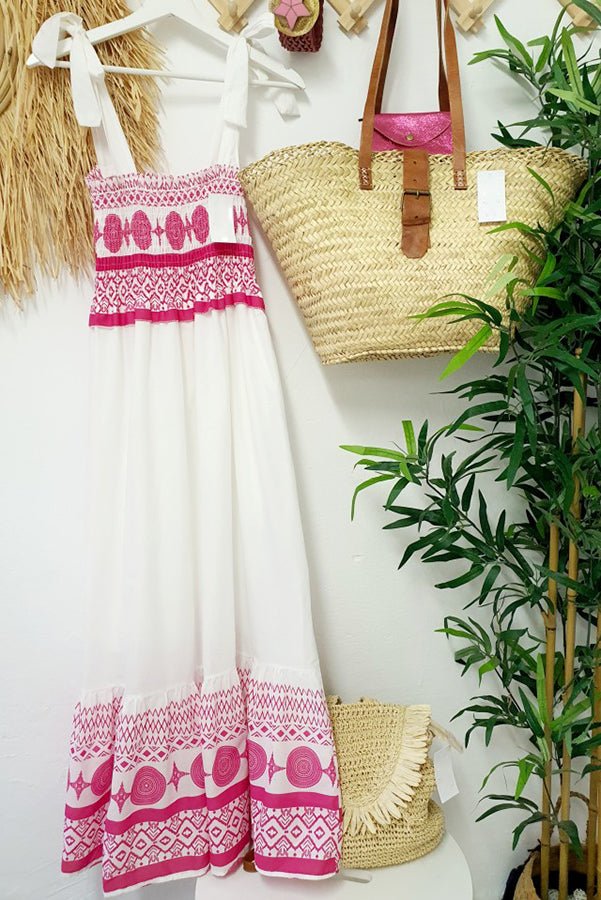 Verina | Women's Smocked Square Neck Boho Maxi Dress
