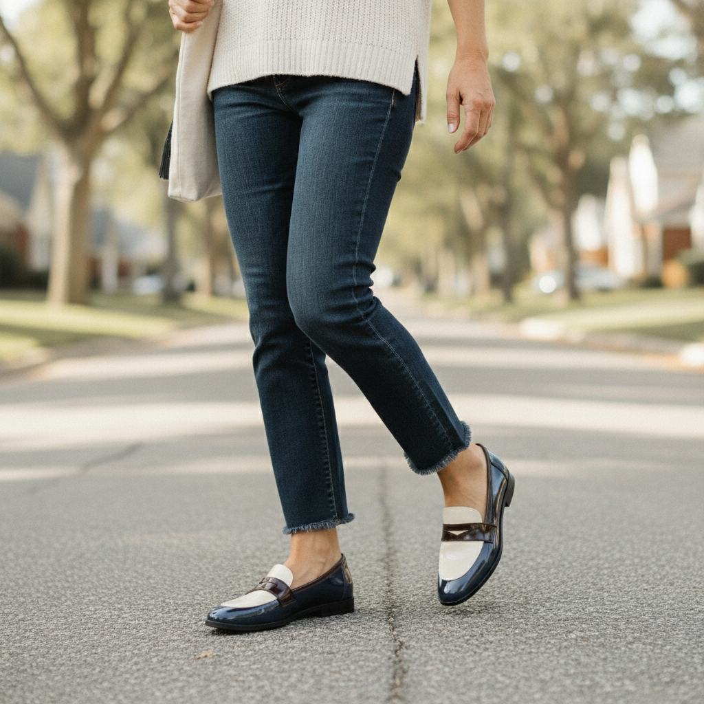 Vivienne | Women's Two-Tone Pointed Toe Loafers
