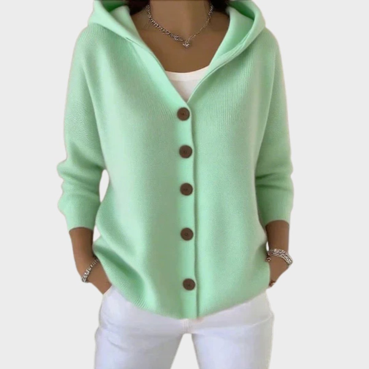 Lucille hooded knit cardigan, original product reference angle
