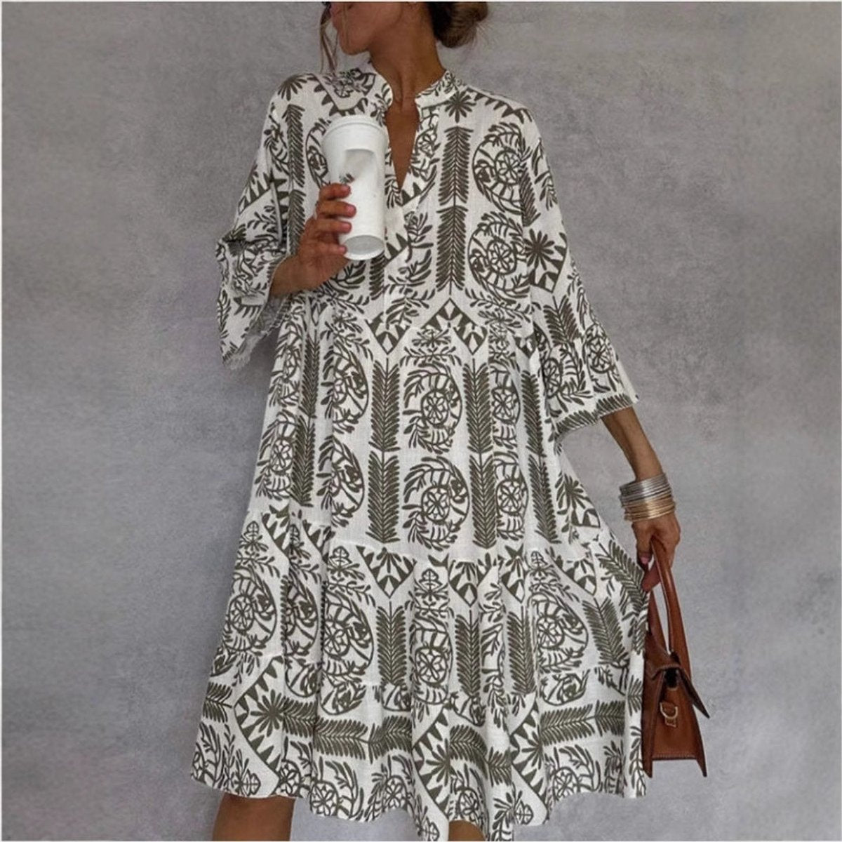 Xanthe | Women's Printed Collared Shirt Dress
