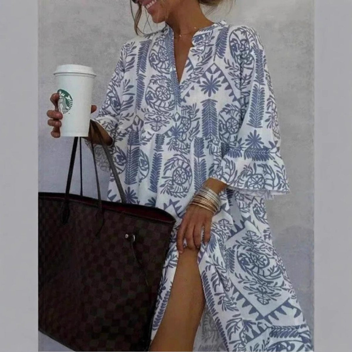 Xanthe | Women's Printed Collared Shirt Dress
