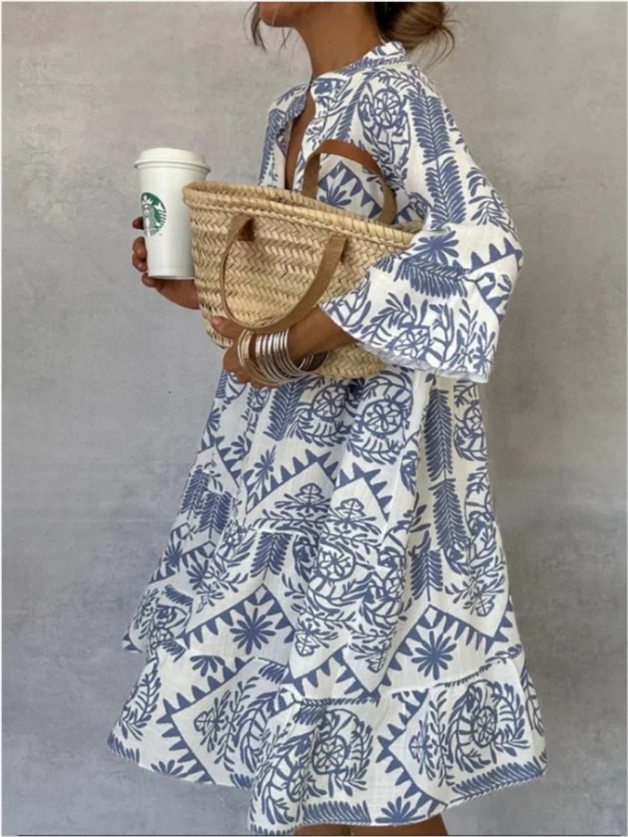 Xanthe | Women's Printed Collared Shirt Dress
